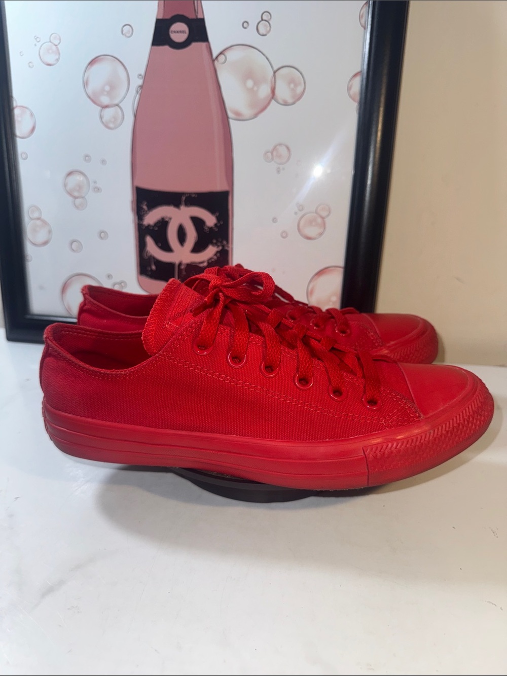 Converse All Star Unisex All-Red Low Top Canvas Sneakers - Men’s 6 or Women’s 8